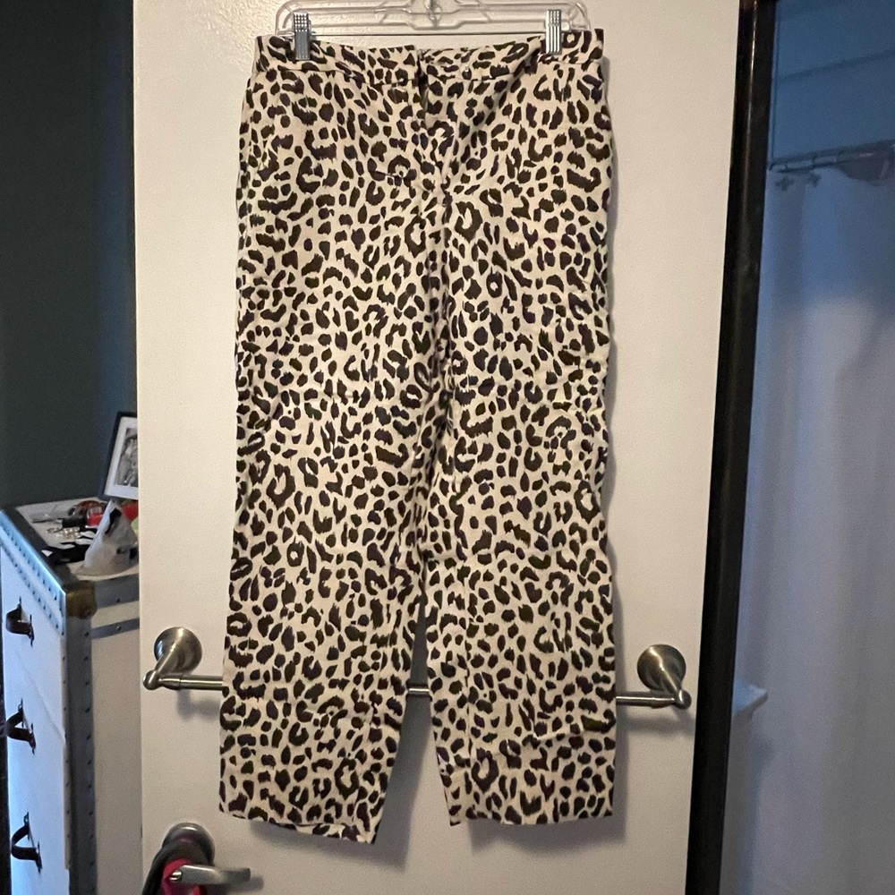 Leopard Print Linen Pants
